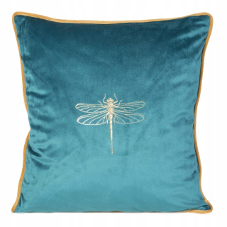 Obliečka na vankúš - Tyrkysová welvet spmmown dragonfly 45x45 cm