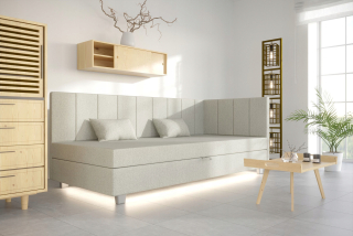 Posteľ do spálne - Gauč Bed Pad Papczan Paula LED 110 cm+vankúše