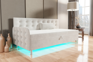 Posteľ do spálne - Gauč single lôžko Bianka+ LED 100/200