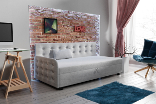 Posteľ do študenskej izby - Biela RTV Gloria Cabinet High Gloss 140 LED