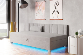 Posteľ do spálne - Pohovka s jednou lôžkou 90/200 Oskar+ LED