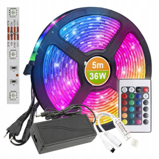 Osvetlenie nábytku - RGB 5050 5M IP20 LED Strip + Pilot sada IR24