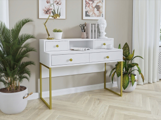 Toaletný stolík - Toaletný stolík Helvetia White Mat 120 x 95 x 50 cm