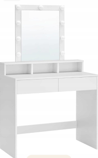 Toaletný stolík - Vasagle White Mat 80 x 145 x 40 cm podsvietenia
