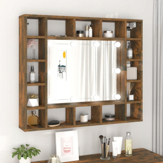 Toaletný stolík - Vidaxl Daysta Natural Oak 91 x 76,5 x 15 cm podsvietenia