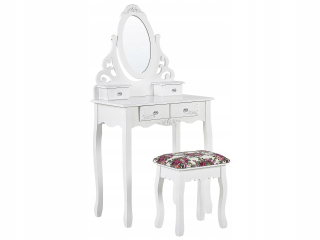 Toaletný stolík - Toaletný stolík beliani White Mat 70 x 139 x 40 cm