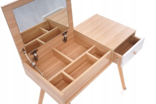 Toaletný stolík - Lucaro Oak toaletná tabuľka 80 x 113 x 40 cm stolica vrátane