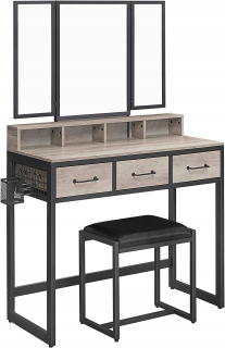 Toaletný stolík - Zanzara toaletné odtiene šedej 90,01 x 141,1 x 40,01 cm