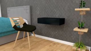 Toaletný stolík - Toaletná tabuľka 1 čierna rohož 70 x 16 x 35 cm