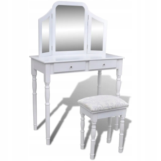 Toaletný stolík - Vidaxl White Mat 80 x 74,5 x 40,5 cm stolica