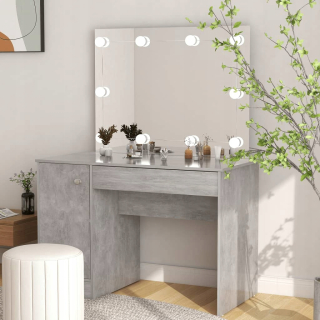 Toaletný stolík - Toaletný stolík s osvetlením LED, 110x55x145 cm, mdf, s