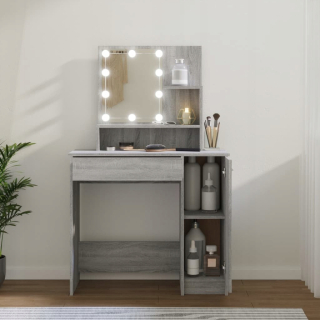 Toaletný stolík - Odtiene toaletného stolíka Vidaxl 86,5 x 136 x 35 cm podsvietenia