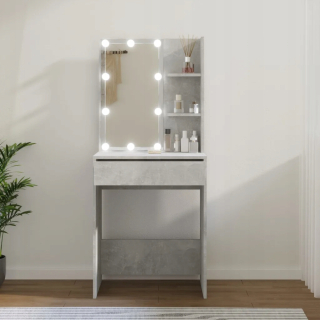 Toaletný stolík - Vidaxl toaletný stolík betón 60 x 140 x 40 cm podsvietenia