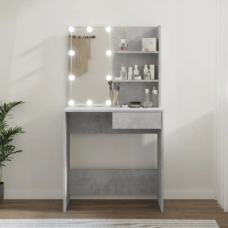 Toaletný stolík - Vidaxl toaletný stolík betón 74 x 141 x 40 cm podsvietenia
