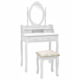 Toaletný stolík - Vidaxl White Mat 75 x 140 x 69 cm stolica