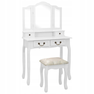 Toaletný stolík - Vidaxl White Mat 80 x 141 x 69 cm stolica