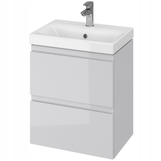 Skrinka do kúpeľne - Umývadlo s 50 cm skrinkou šedá Cersanit Moduo Slim