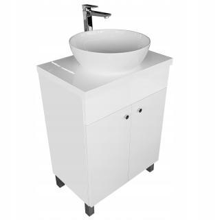 Skrinka do kúpeľne - Washbasin na doske s kúpeľňou stojacou 60
