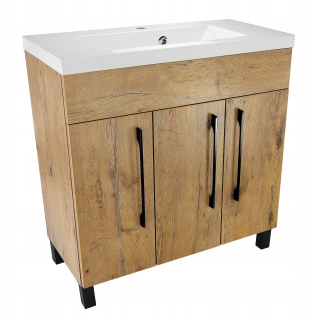 Skrinka do kúpeľne - Washbasin s kúpeľňou dubový kabinet a podkrovné police