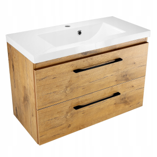 Skrinka do kúpeľne - Washbasin s kúpeľňou Lancelot Oak zavesenie