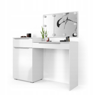 Toaletný stolík - Vicco Whitco Mate 135 x 90 x 39 cm podsvietenia, vrátane stoličky