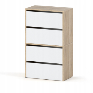Botník do predsiene - Waska Shoe Cabinet Dab Sonoma Bialy 60 cm