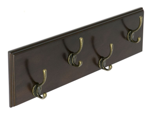 Vešiak do predsiene - Wenge drevený vešiak hnedá 50 cm stena 4Haki