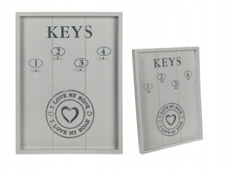 Vešiak do predsiene - Key Hanger - Drevený rám biely