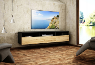 Skrinka pod TV - Závesný RTV kabinet Lumi 180 Oak Votan Rôzne farby