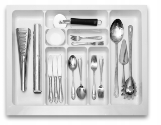 Kuchynské zasuvky - Organizátor príbory vložky pre zásuvky 70 cm biely