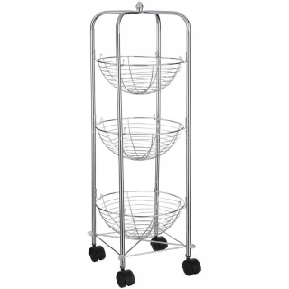 Regál policový - Ovocný kôš pre ovocie 3 úrovne kovu 80 cm