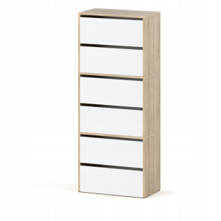 Botník do predsiene - Vysoká skrinka na topánky 150 cm Dab Sonoma White