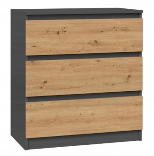 Komoda do obývačky - Úzka a priestranná komoda s 3 zásuvkami 70 cm