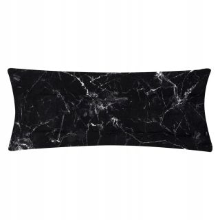 Obliečka na vankúš - Westwing Cotton vankúš čierny mramor 45x110