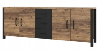Komoda do študenskej izby - Pevné šatníky SZ08 / Sonoma+biela