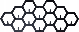 Vešiak do predsiene - 3d hex medový medový medový kovový krájač čierny