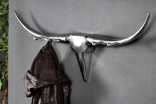 Vešiak do predsiene - Bull Hanger 100 cm Invicta Interiér striebro