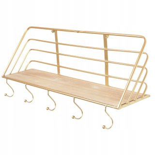 Polica do predsiene - Závesný závesný stena visiaci zlatý drôt 60 cm