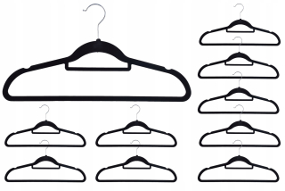Vešiak do predsiene - Maxi Velor Hanger set 100 ks čierny