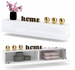 Skrinka pod TV - Závesná skrinka RTV High Gloss White Biely z zásuviek 120