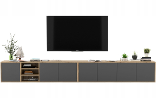 Skrinka pod TV - Biely posuvný šatník so zrkadlami 150 cm batumi 6