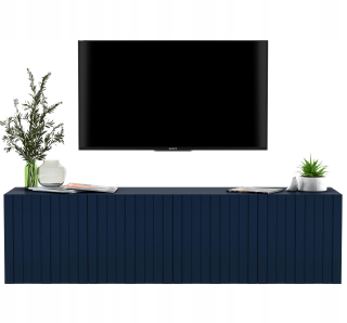 Skrinka pod TV - Závesný RTV hrudník zásuviek Glamour Mat Navy Blue Skrint