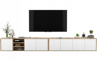 Skrinka pod TV - Závesné rtv kabinet Industrial Loft White Mat 300
