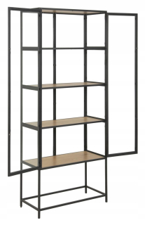 Príborník, vitrína - Webová stránka Seaford Wild Oak / Black 77x35x185.6 cm