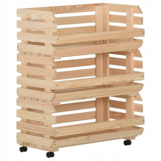 Regál policový - Rastlinný kočík 77x30x80 cm malé borovicové drevo
