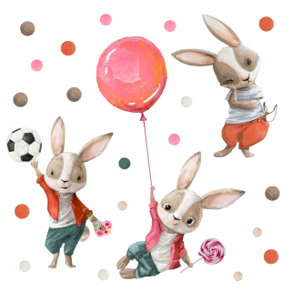 Destké samolepky - Bunny Bunnies Animal Wall Stickers 140