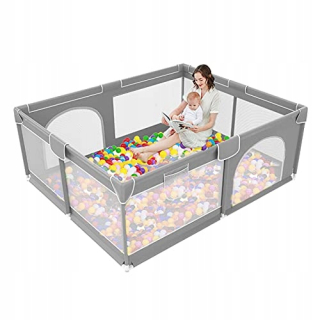 Ohrádka pre deti - 2-osobná pohovka s vankúšmi, krém, 120 cm, tkanina