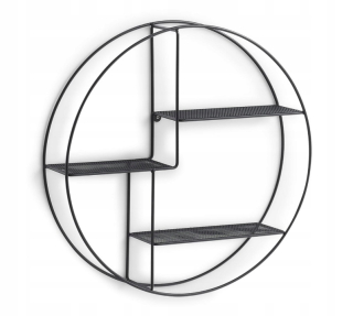Polica do predsiene - Zeller Wall Policy Round Metal Black