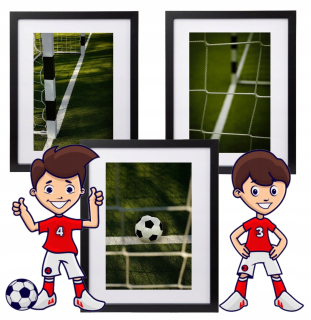 Detský obraz - Nastavte 3 plagáty pre chlapca pre futbal miestnosti