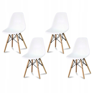 Kuchynská, jedálenská stolička - 4x Set Milano Design DSW Białe 212 AB R